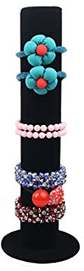 Loopunk Espositore per bracciali verticale, Espositore per bracciali per copricapo di gioielli, Espositore per neroin velluto nero, Espositore per gioielli a torre verticale, ecc.