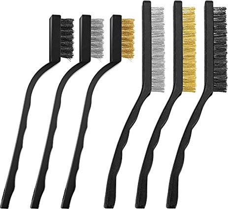Wire Brush Set, Metal Rust Remover Brushes, Nylon & Copper Wire Brush Tools, Paint Welding Slag Grout Rust Cleaning Scrubber Brushes - 7/9 Inches