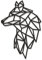 Panel: WOLF 40x28cm in Schwarz | Wanddeko Holz Wolf | Wanddekoration Deko Wall Art | Ausschnitt | Wandschmuck | Geometrische Ornamente Wandkunst Hängende Dekoration | Made in Europe