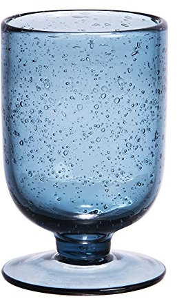 TABLE PASSION - Verre à pied gordes bullé 25 cl bleu (lot de 6)