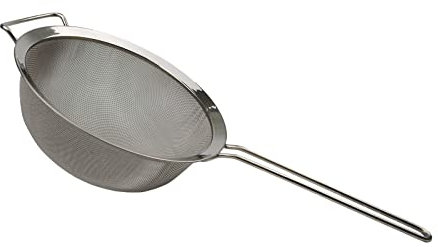 SAMMART Stainless Steel Mesh Strainer/Colander with Handle - Round Sieve with Wider Hoop (1, 23 cm)
