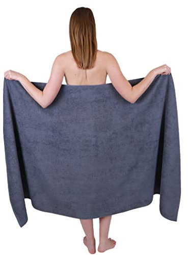 Betz Badetuch groß XXL Berlin Größe 100 x 200 cm Badetücher Saunatuch 100% Baumwolle dunkelgrau