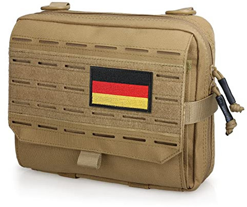 WYNEX Taktische Molle Admin-Tasche mit dreifach gefaltetem offenem Design, Molle Werkzeugtasche, Erste-Hilfe-Tasche, EDC-Werkzeugtasche, Werkzeugtasche, MOLLE-Befestigungs-Organizer