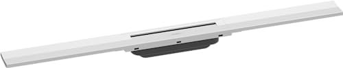 hansgrohe Fertigset Duschrinne RainDrain Flex, Abflussrinne 800mm, Bodenablauf Dusche kürzbar, Mattweiß