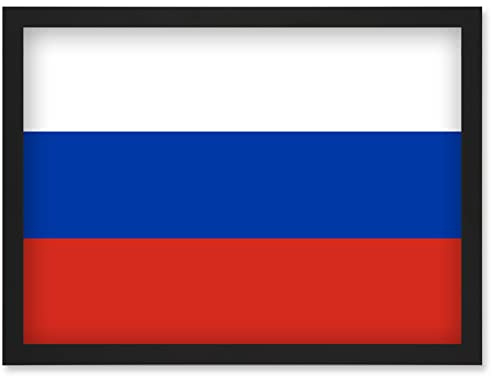 Artery8 Russian Federation National Flag Patriotic Vexillology World Flags Country Region Poster Artwork Framed Wall Art Print A4