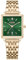 BURKER Damenuhr Daisy, Quadratische Damen Armbanduhr Lederarmband Edelstahl Analog Quarz 3-ATM Wasserdicht - 28 mm - Gold Grün Leder
