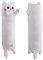 SNOWOLF Katze Weiche Kissen Plüsch Long Throw Schlafkissen Baumwolle Kätzchen Kissen Kuschelig Gefüllte Niedliche Plüschpuppe Spielzeug Stofftiere Plüschtier Geschenk (Weiß, 110cm)
