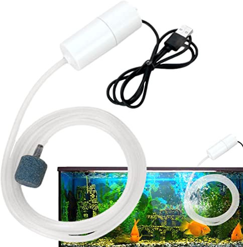 QARIDO Agua, Bomba Acuario Mute con Burbuja Aire Uniforme, Bomba Tanque Peces 5V USB portátil para Tanques Peces Cubos Peces Tanques caseros