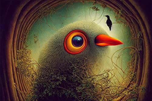 FADISA Deko Kunstdrucke Wandbild Leinwandbild Vogel Voliere Interieur für Heimtextilien 60x90cm