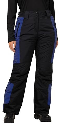 Ulla Popken Damen Skihose reflektierend, wasserdicht Hose, schwarz, 52