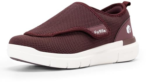 FitVille Chaussures Larges pour Femmes Chaussures Confortables Chaussons Souples Scratch pour Pieds Sensibles 39.5 Large