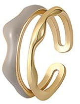 Ring Ringe Damen Bijouterie Herren Vintage Wavy Chop Ring Mädchen Schmuck Hochzeit Set Ringe Frauen Größenveränderbare Gold-Farbe