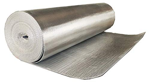 Isolierfolie Dämmfolie Selbstklebend Doppelte Aluminisierte-Luftpolsterfolie Thermofolie Heizkörper Reflexionsfolie Roll Isolierungsfolie für Böden Fenster Dächer Garage Wärmehaltung, Kälteschutz (Si