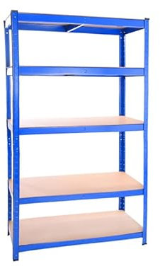 Panana Étagère de Rangement à 5 Niveaux, Rayonnage Metallique, Capacité 875 KG, Planches Réglables, Style Industriel pour Garage Atelier Cuisine Salon (Bleu, 30 x 70 x 150 cm)