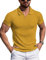 AIYINO Mens Polo Shirt Short Sleeve Knit Slim Fit V Neck Muscle Fit T-Shirt Tee Tops T Shirts Yellow S