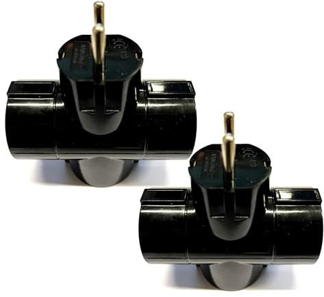 RCE B01SBKX2 Tripla presa adattatore a T multipresa ciabatta Schuko tedesca 3 prese 16A spina Max 3680W - 2 pezzi