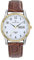 Certus Herren-Armbanduhr, Stahl, zweifarbig, Leder, Braun, 611302, weiß, Riemen
