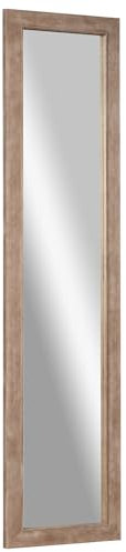 HOMCOM Miroir sur Pied Miroir Pleine Longueur Miroir rectangulaire avec Cadre en Bois Mural ou à Poser pour Chambre Salle de Bain Salon Couloir - 160 x 39,8 cm Marron Clair