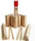 Jac & Mok Kubb Game Set - Hardwood Viking Games -KUBB Throwing Outdoor Games (Kubb Red, 5 x 5 x 30cm -King)