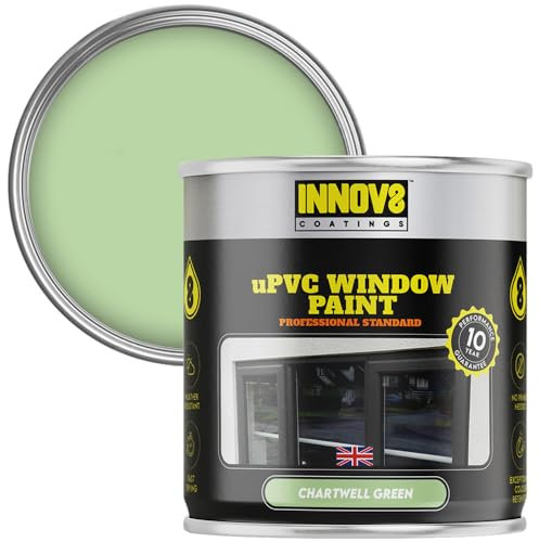 UPVC Paint 750ml - Chartwell Green - Satin Finish - No Primer Needed - Fast Drying - For Doors, Windows, Conservatories - Interior/Exterior - 10 Yr Durability - Pro Quality for Plastic & uPVC.