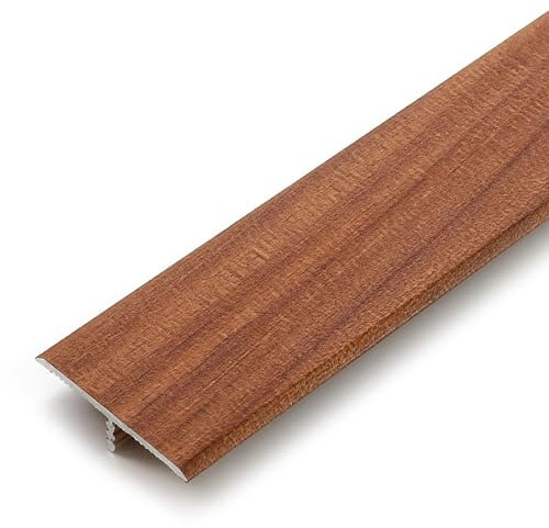 Raouoae Bande De Transition T Profilé pour Sol en Aluminium Anodisé 135CM, 2 Pièces, Bande De Joint pour Plan De Travail, Bande De Séparation Plate, Profilé pour Bureau(E)