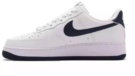 NIKE Herren Air Force 1 '07 Sneaker, White Midnight Navy White, 40.5 EU