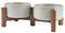 SPUNKYJUNKY Gamelle pour Chien en céramique Double gamelle surélevée avec Support en Bois d'acacia pour Chats et Chiens (850 ML, Gris)