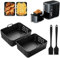 2 Paquet Moule Silicone Air Fryer pour Ninja Double Stack XL SL400EU, Accessoires Air Fryer, Plat Silicone Air Fryer pour Foodi Max Dual Zone 9.5L AF400EU AF300EU 7.6L, avec 2 Pinceaux en Silicone