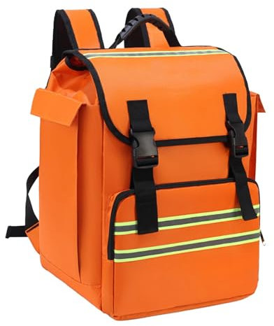 Feuerfester Schulrucksack, Multifunktionaler Outdoor-Rucksack, tragbar, mit mehreren Fächern, Oxford-Stoff für Camping und Angeln, (35 * 19 * 43cm) , Orange1, 13.78 * 7.87 * 17.32 Zoll, Orange1, ,