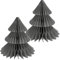 Frau WunderVoll® Papierbaum matt grau Magnetverschluss 2er Set Ø19cm H20cm / Tannenbaum Weihnachtsbaum Weihnachten Dekoration Tischdeko Weihnachtsdeko Weihnachtsdekoration Fenster-Deko