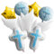 Luftballons Kommunion, 8 Stück Taufe Folienballon, Weiße Taube Kreuz Stern Luftballon, Ballon Kommunion, Taufe Ballons für kinder Erstkommunion-Dekoration Taufparty Zubehör (Blau)