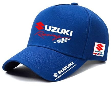 JKIOHG Auto Baseball Cap für Suzuki, Unisex Auto Baseballkappe Autoplakette Herren Damen Kappe Verstellbar Basecap Cap Accessoires,E Blue
