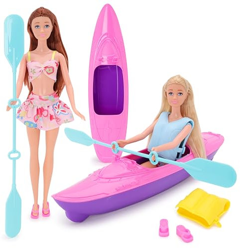 Toyland® Kayak Adventures Puppenspielset – Puppe, Kajak, Paddel und Schwimmweste enthalten – Mädchenspielzeug
