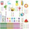 SPERMUOY Flamingo Windspiel Bastelset Kinder,10 Stück Meertier Holz BastelsetKinder,Flamingo Windspiel Holz Meer Bastelset Kindergeburtstag für Kinder Mädchen Junge