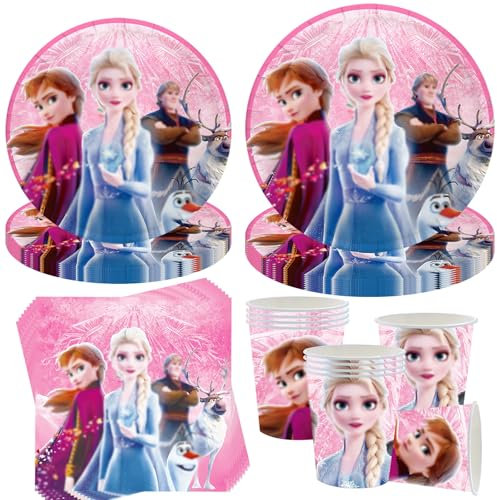 50 Stück Partygeschirr Set,Kindergeburtstag Partygeschirr,Geburtstag Party Geschirr Set,Geburtstag Deko,Deko Partyzubehör Pappteller Set,Mit Teller Becher Servietten,Party Geschirr für 10 Gäste