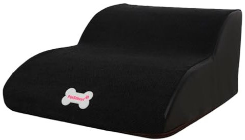 Colcolo Hundetreppen Hundetreppen, bequem, leicht, weich, für hohe Bett, Nicht -Slip, Hunderamp -Haustiere für ältere Hunde Katzen kleine Haustiere, Schwarz
