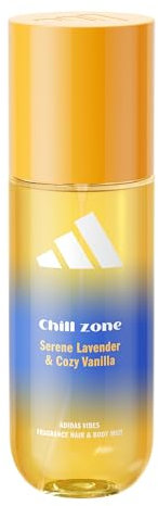 adidas Vibes Chill Zone Fragrance Hair & Body Mist, Aromatic Fragrance with Notes of Lavender & Vanilla, Mood-Boosting, For Any Occasion, 150ml
