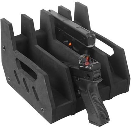 Gexgune Pistolenständer mit 4/6/8 Fächern | Schaumstoff-Waffenhalter-Organizer für Safe und Schrank | Kratzfester Pistolenständer