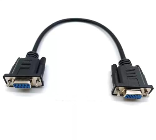 KJCPZYPP DB9 Female to VGA Female 15Pin Three-Row Data Transmission Cable, VGA to DB9 Serial RS232 Data Cable for Mutual Transmission of Signals Between 9Pin Video Devices and Computers 50CM
