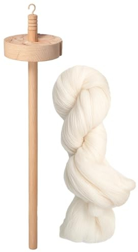 Chewtoyo Set, Drop Spindle, Hand Carved Wood, 50G Australian Wool, for Yarn Making