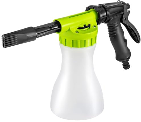 Holdfiturn Snow Foam Gun Sprayer 900ml Adjustable Car Cleaning Foam Lance Snow Foam Car Sprayer Wash Spray Gun Lance Uses Multifunctional Bottle for Car House Washing Garden Watering (Green)