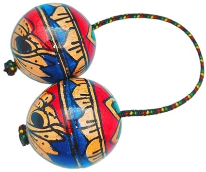 Asalatos Sonajeros con Cuerda Ajustable Instrumentos de África Occidental | Maracas Indonesias Instrumento de Percusión Para Adultos Niños Aficionados Casa Aula Escenario Viaje Conciertos Y Más