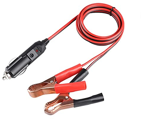 Kelisdi 12V Automotive Electrical Clip-on Cable Car Battery to Power Adapter Plug Socket Cord with 15A Clip Jumper Wires