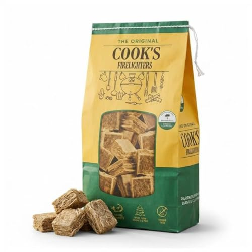 Cook's Firelighter Cubes, 72 Cubes, 430g, Natural Fire Starters for BBQ, Stoves & Campfires, Compact Pack, Easy Storage, Perfect Size for Trial, Travel and Home Use (1-Pack, 72pcs)