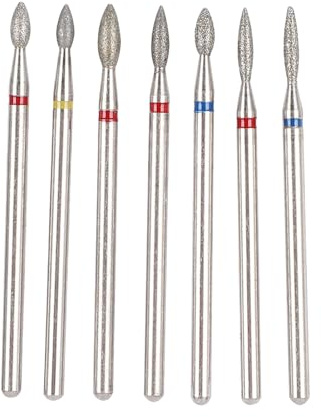 Ensemble de 7 forets pour manucure Nail Art (N°04) | Ensemble forets à ongles en diamant russe, ensemble de forets à cuticules propres, outil tête meulage manucure électrique