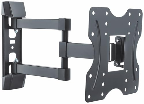 PureMounts TV Wandhalterung Wand Halterung VESA 200 schwenkbar neigbar | TV Halter für 23-42 Zoll Displays, VESA 400x400, 30kg Traglast, 56-415mm Wandabstand, Universal Halterung