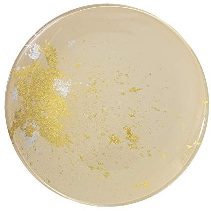 Syosaku Japan vetro piatto piatto piano φ11-inch, lavabile in lavastoviglie Light Beige