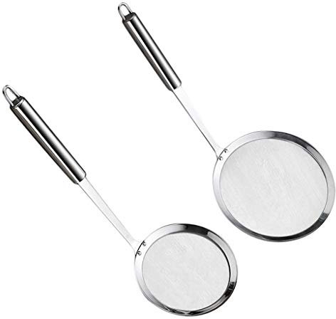 Backbayia 2X Hot Skimmer Soy Milk Filter Spoon for Kitchen Salad Frying Oil BBQ