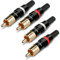 Hicon Cinchstecker 4er Set HI-CM03 2x NTL + 2x RED RCA Phono Neutral Weiß by SOMMER CABLE | HI-CM03-NTL/RED