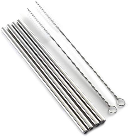 Norpro 470 Stainless Steel Drinking Straws with 2 Cleaning Brushes, 188